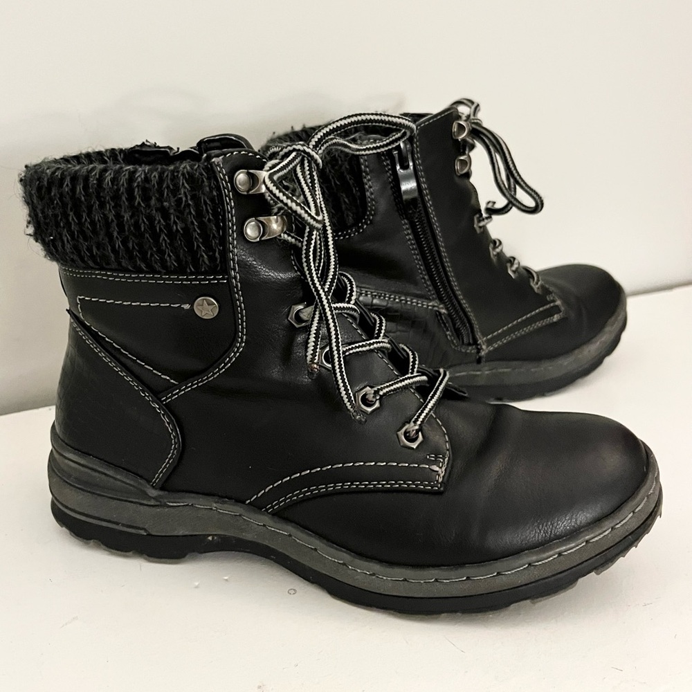 Black Moto Combat Boots Size 6 Extreme by Eddie Marc
